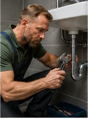 Sanitärinstallateur bei der Arbeit